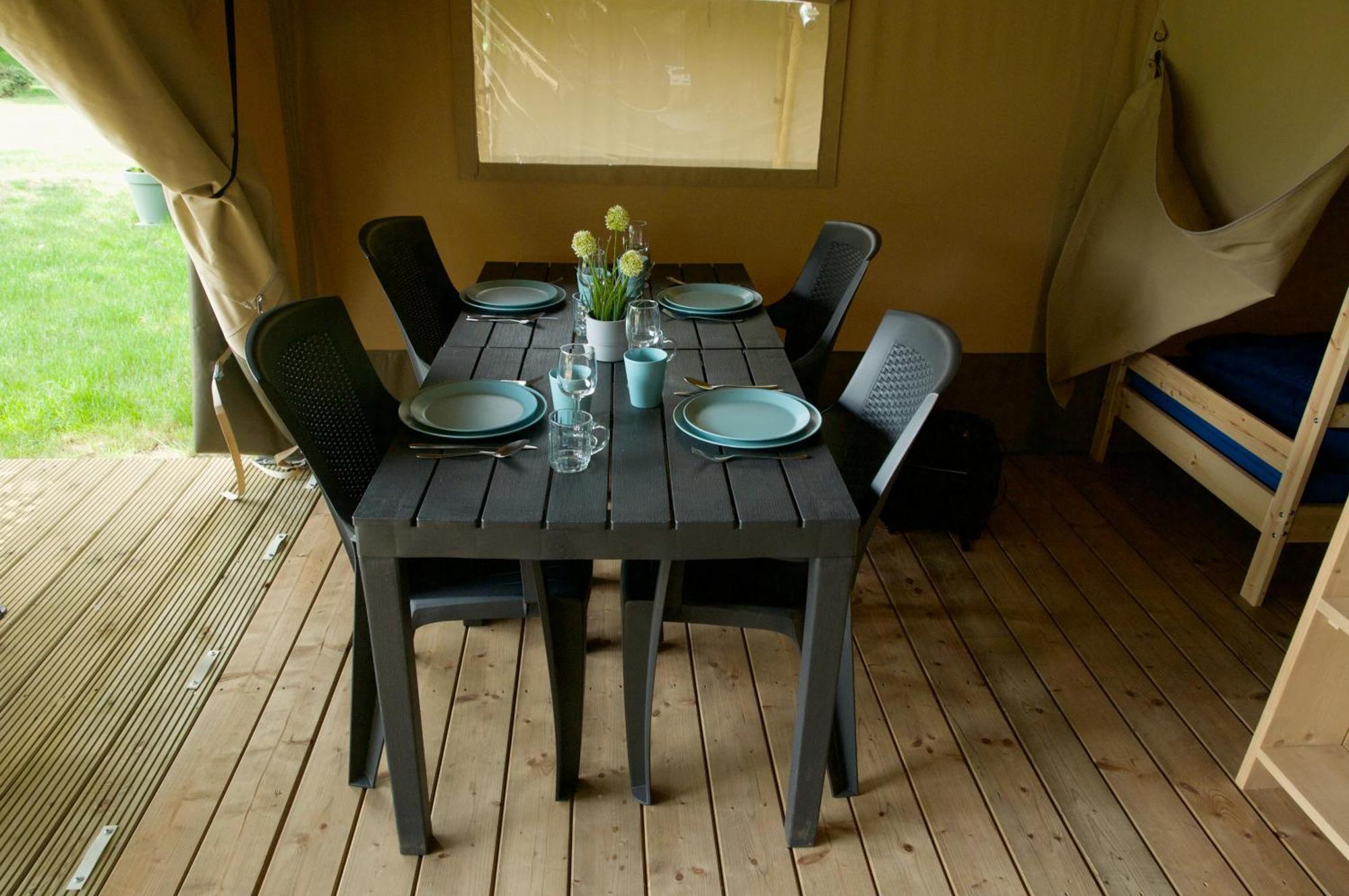 Safari tent at Camping Village Sy Ferrieres Bagian luar foto