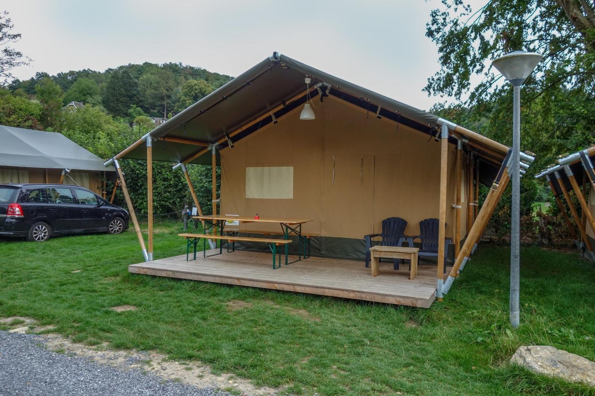 Safari tent at Camping Village Sy Ferrieres Bagian luar foto